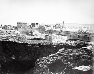 Christ Church und das Jaffa-Tor, Jerusalem, 1857 von Felice Beato